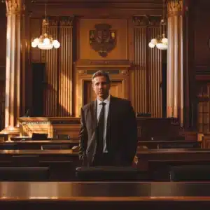 A lawyer in a court