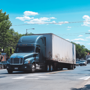 Amazon truck after an accident in Connecticut