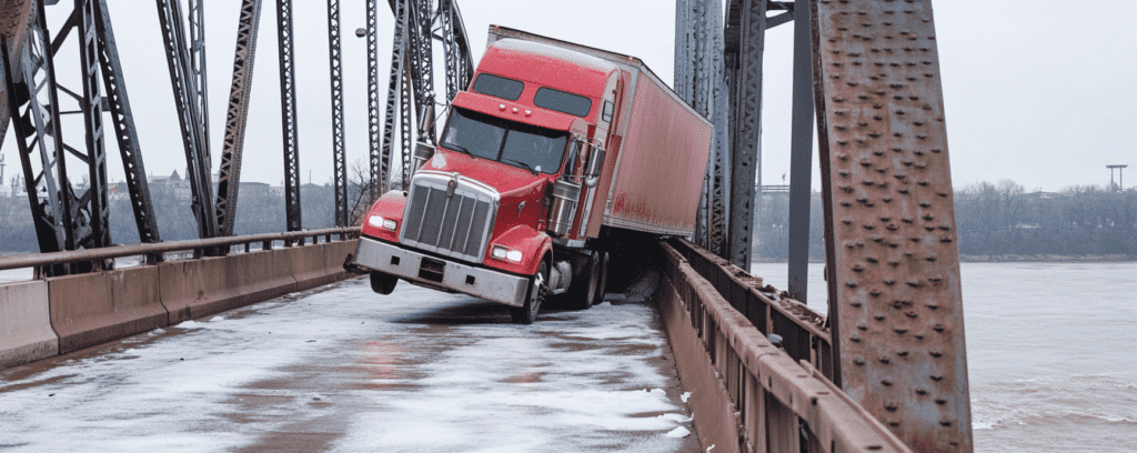 Sysco Truck Accident Leaves Driver in Peril Over River