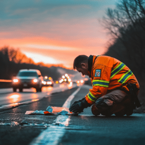 first responder gathering evidence 