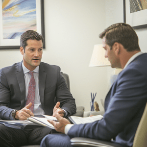 client consulting a personal injury attorney in Connecticut