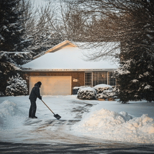 Man shoveling snow